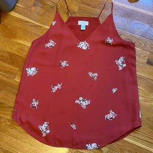 Medium Anne Taylor loft coral patterned blouse